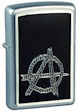 Custom Emblem Anarchy Zippo Lighter - Satin Chrome - Z1028 Zippo