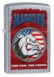 Marines Bull Dog Zippo Lighter - Street Chrome - 28520 Zippo